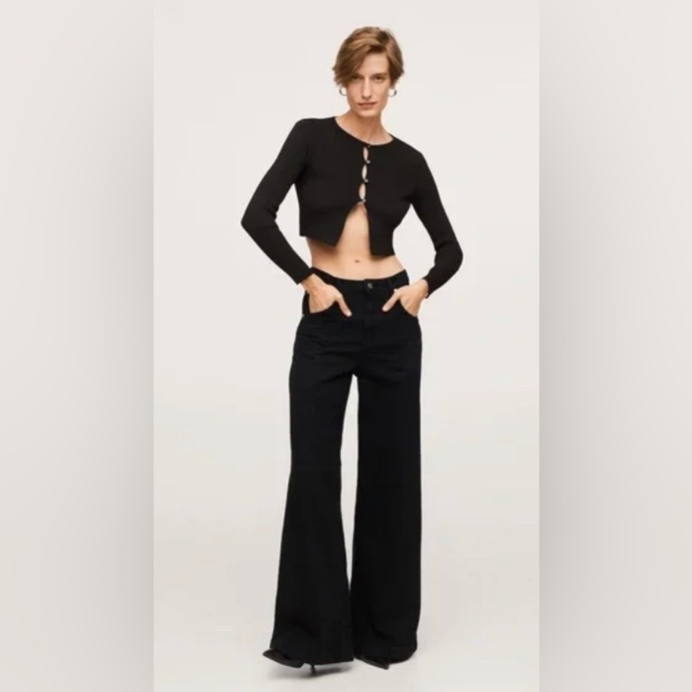 Mango MNG High Rise Wide/Flare Leg Trouser